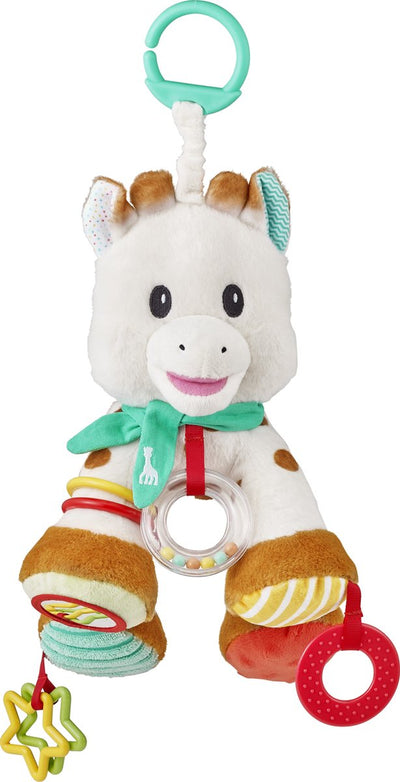 Sophie die Giraffe Aktivitätskuscheltier - Greifling - Babyspielzeug - Mutterschaftsgeschenk - Babypartygeschenk - ab 0 Monaten - 23 cm - weiß braun mehrfarbig
