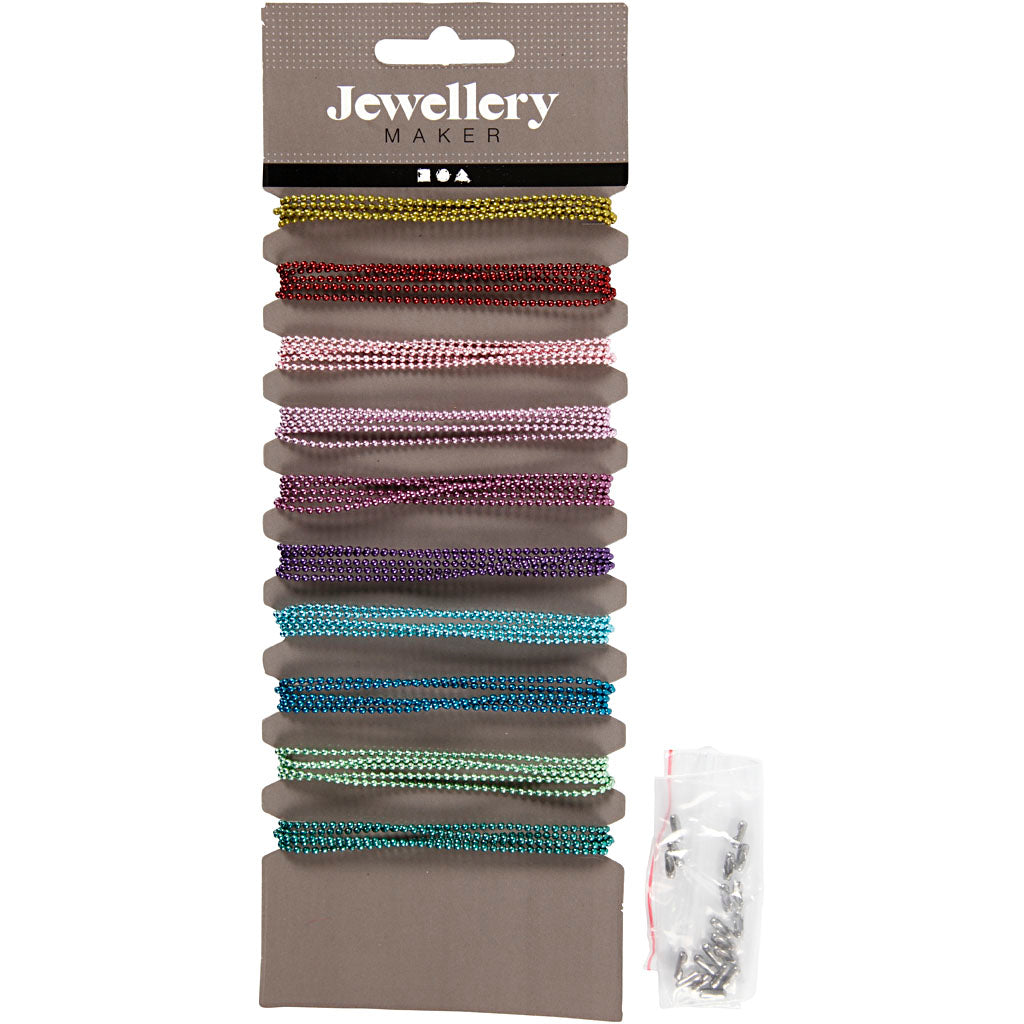 Creativ Company Kugelkette, D 1,5 mm, verschiedene Farben, 10x80 cm 1 Box