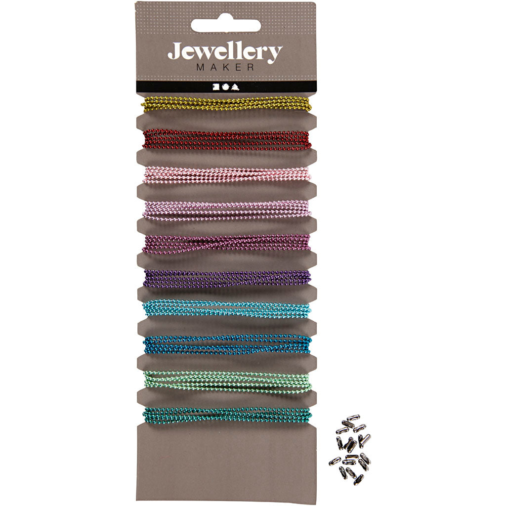 Creativ Company Kugelkette, D 1,5 mm, verschiedene Farben, 10x80 cm 1 Box