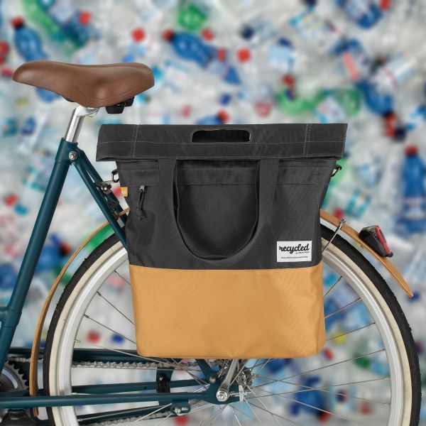 Urban Proof 20L Fahrradtasche - grau-gelb - unisex - wasserdicht - recyceltes PET-Material