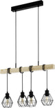 Eglo Townshend 5 Hängelampe – E27 – 70 cm – Schwarzbraun – Holz – FSC-Holz