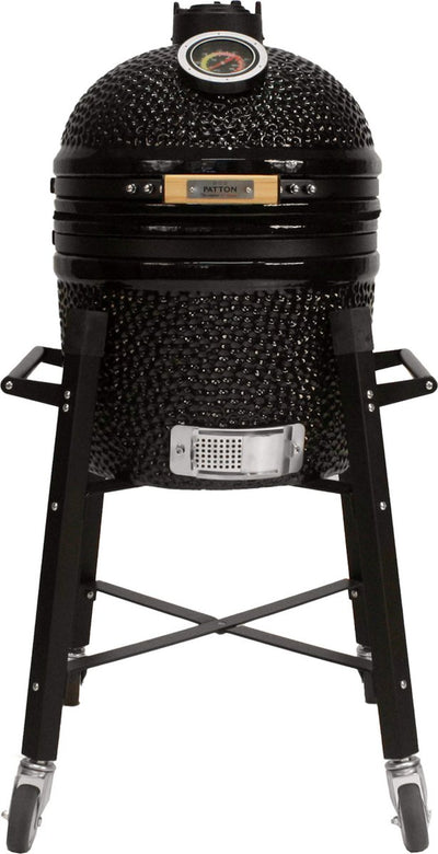 Patton Premium Kamado 15 mit mobiler Basis – mittel – ø33,5 cm – schwarz