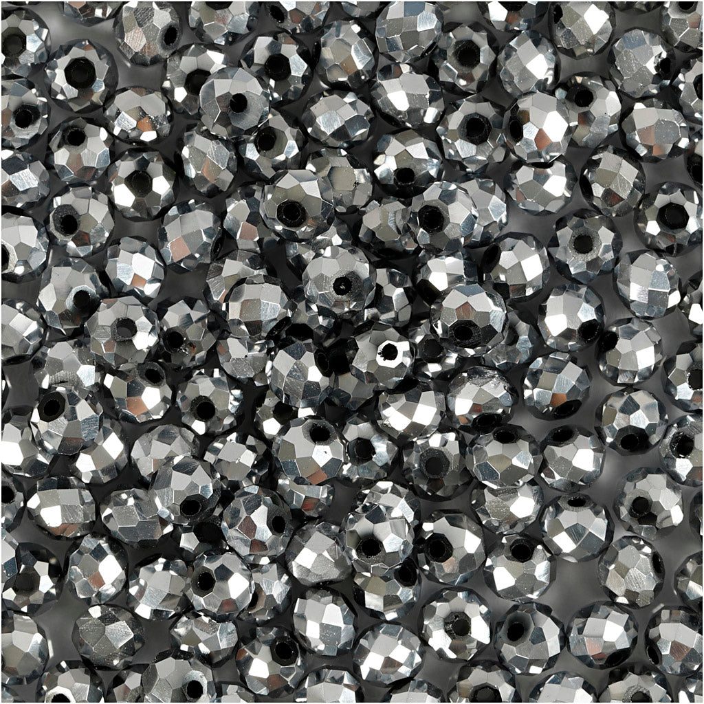 Creativ Company Facette Perlen Metallic Gray, 100..
