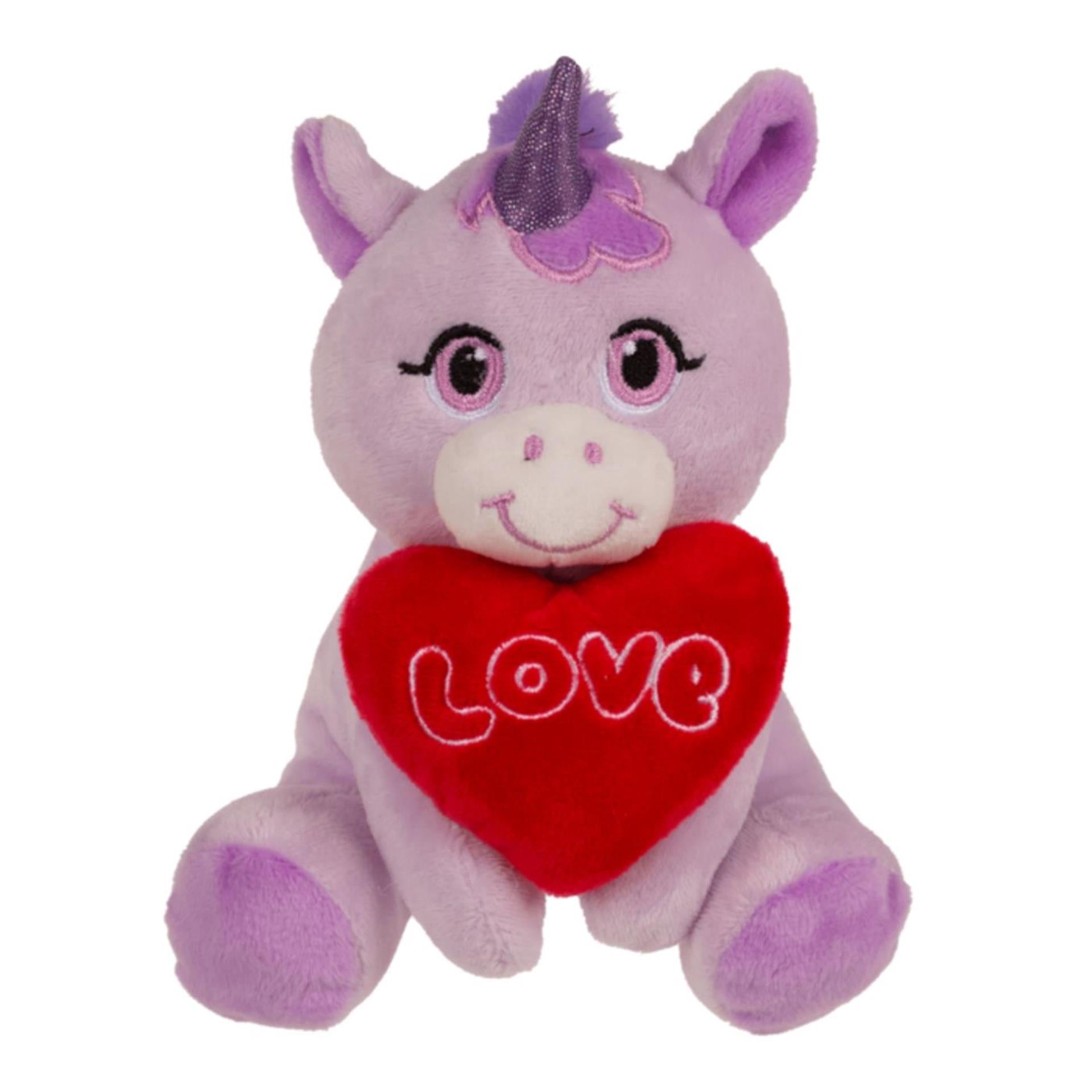 Ootb Plüsch Einhorn mit Herz 16x11cm