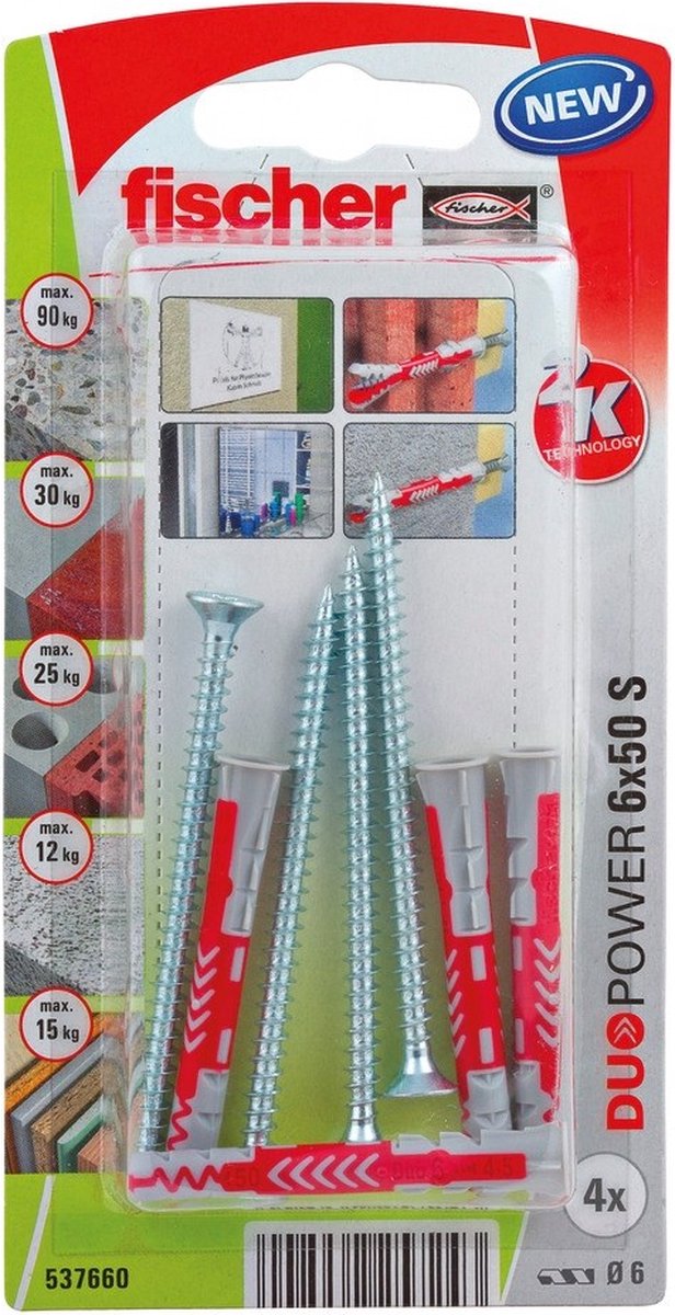 Fischer 537660 duopower 6 x 50 s k nv Steckerset 50 mm 6 mm 1 Satz(e)