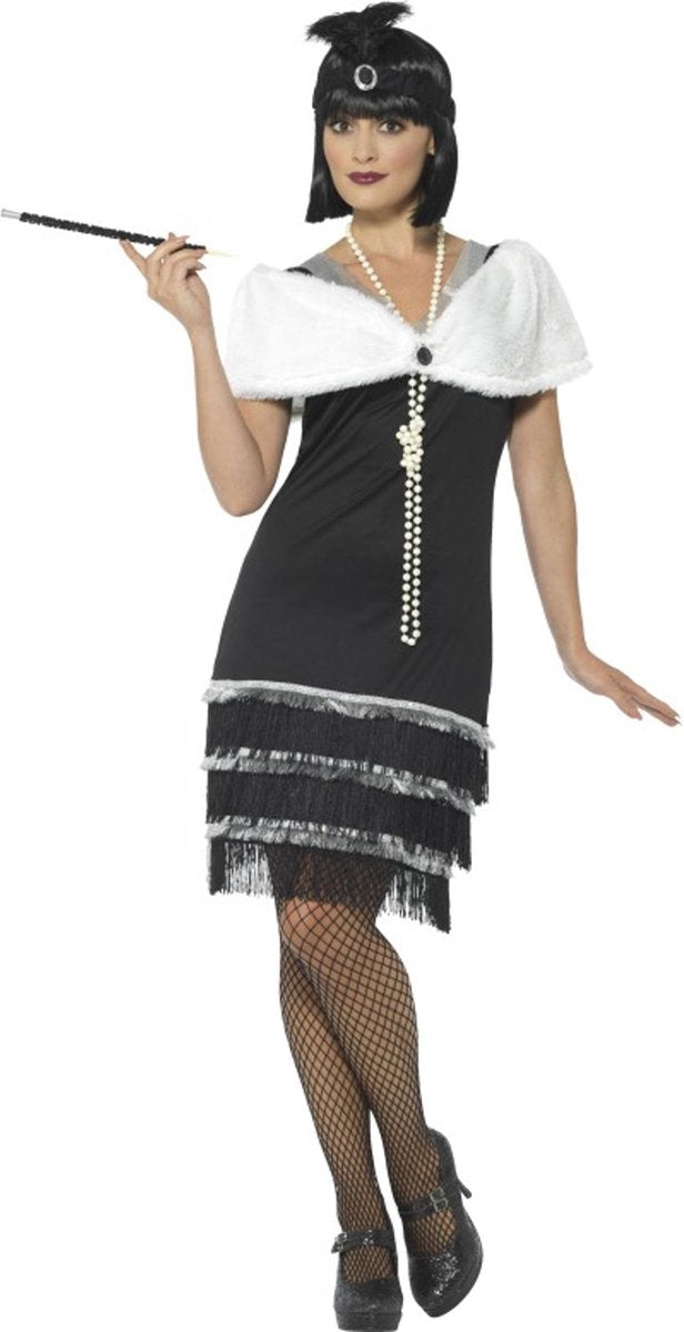 Smiffys 1920er Flapper-Kleid schwarz – Größe M