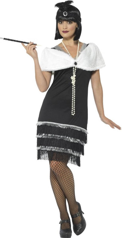 Smiffys 1920er Flapper-Kleid schwarz – Größe M