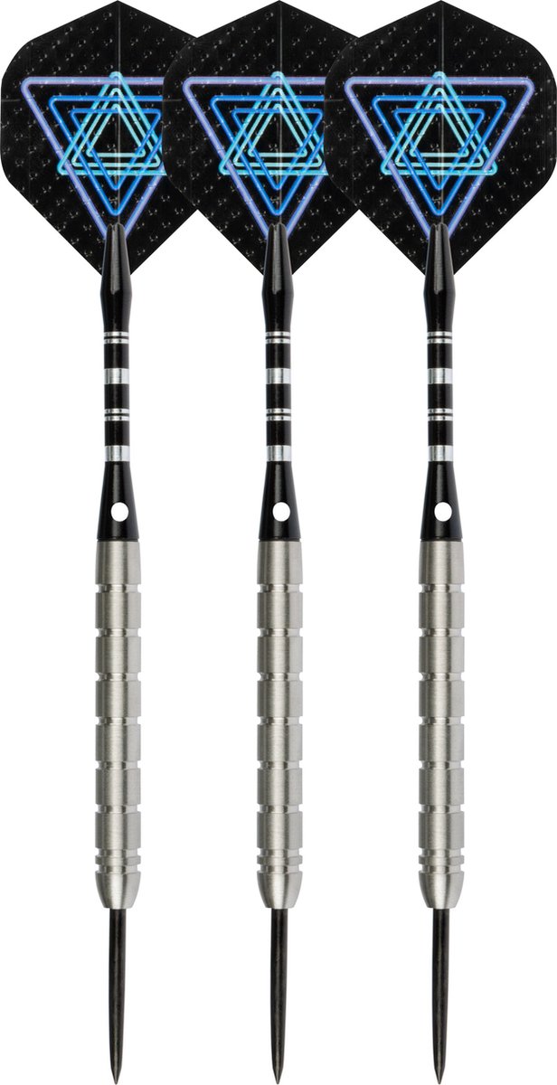 Faver Dartset 85 % Wolfram – Komplettset – Schwarz – 22 Gramm – 6 Flights