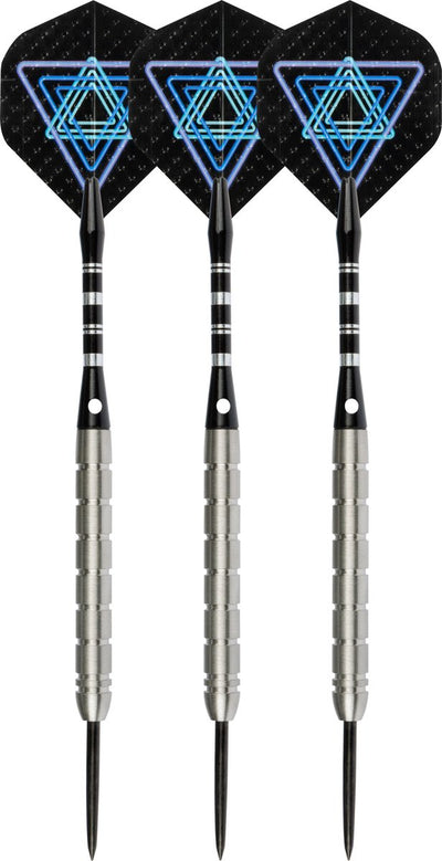 Faver Dartset 85 % Wolfram – Komplettset – Schwarz – 22 Gramm – 6 Flights
