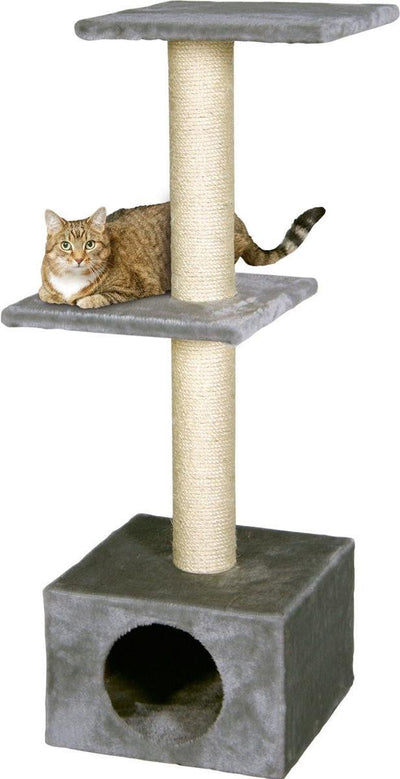 Flamingo-Kratzbaum – Charbonel-Grau-Creme – 47 × 35 × 103 cm – Sisal-Kratzbaum – mit Liegeplattformen, Haus – für Katzen