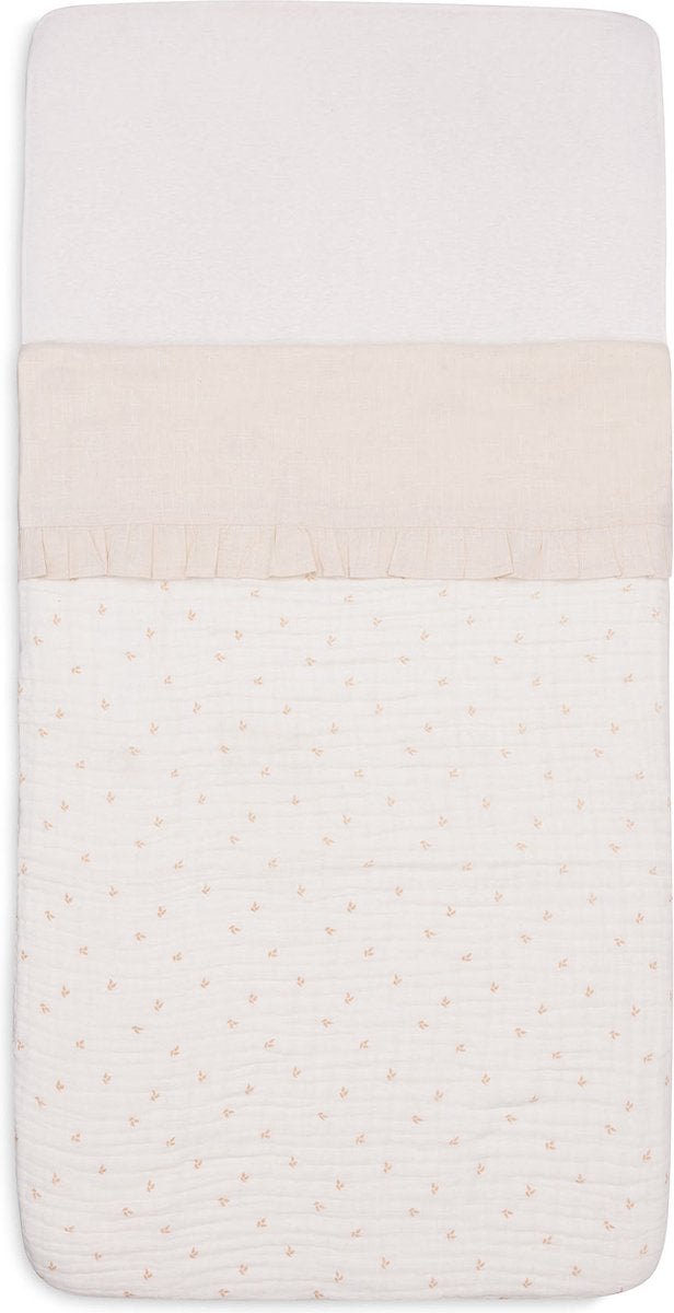 Jollein Babybettlaken – 120 x 150 cm – Rüschen – natur