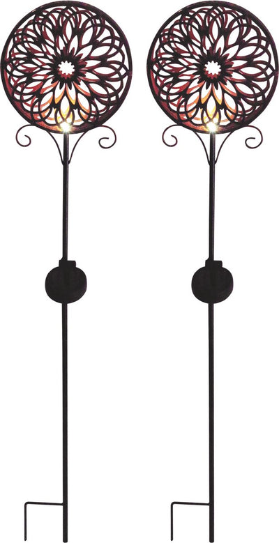 Luxform – 2x Gartenlampe mit Erdspieß – Mandala-Glanz – LED – angetrieben durch Solarenergie – Set mit 2 Stück