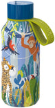 Quokka, Isolierflasche 330 ml, solides Kindermodell mit Riemen und Dschungelmotiv, mehrfarbig