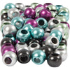 Creativ Company Ponyperlen, D 10 mm, Lochgröße 4 mm, ca. 145 Stück, Metallic-Farben, 60 g, 125 ml 1 Box