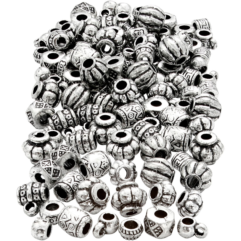 Creativ Company Perlenmischung, Größe 7-11 mm, Lochgröße 3 mm, ca. 400 Stück, 200 g 1 Karton