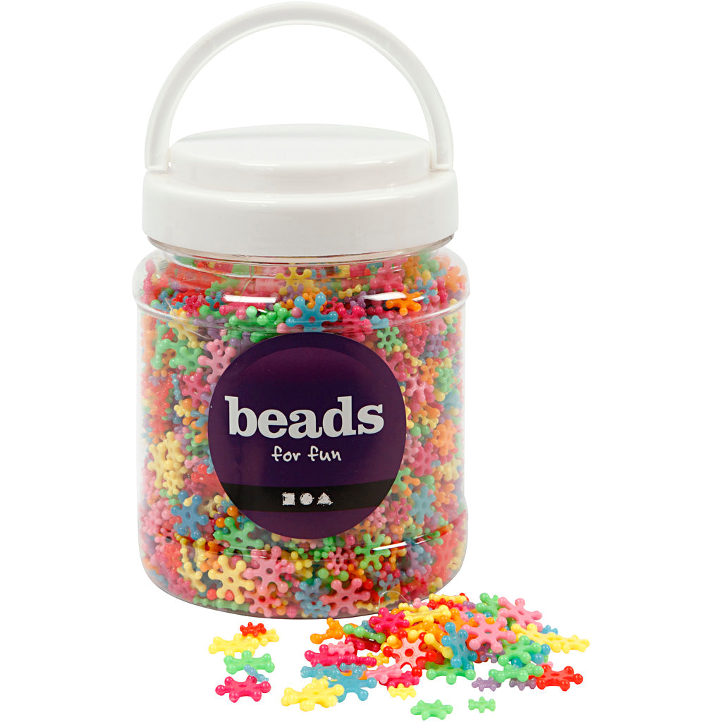 Creativ Company Figurenperlen, D 7-13,5 mm, Lochgröße 2 mm, ca. 4000 Stück, verschiedene Farben, 270 g, 700 ml 1 Karton