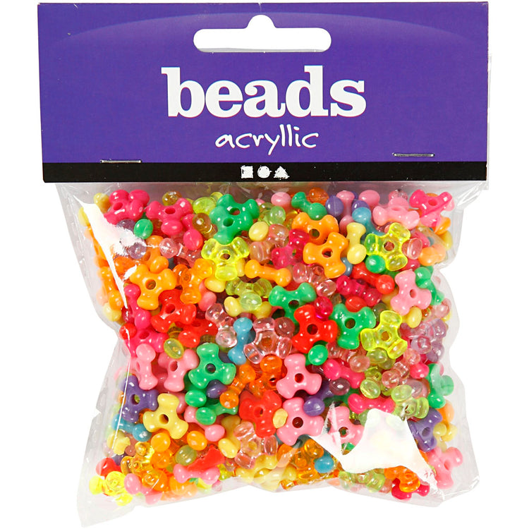 Creativ Company Tri-Perlen-Mix, D 10 mm, Lochgröße 2 mm, ca. 200 Stück, 65 g, 125 ml 1 Karton