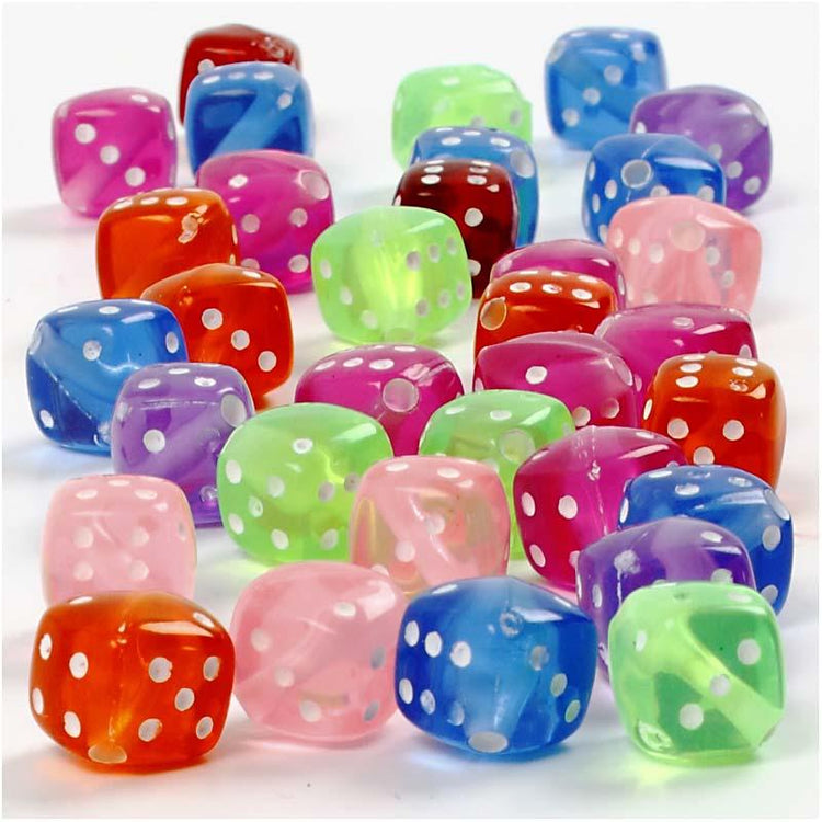 Kreativfirma Würfelperlen, Dim 7x7 mm, Lochgröße 1,5 mm, 105 g, 125 ml 1 Box