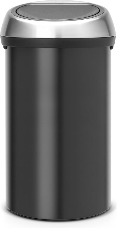 Brabantia Touch Bin Abfallbehälter – 60 Liter – mattschwarzer, fingerabdrucksicherer Stahldeckel