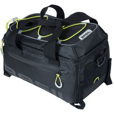 Basil Miles Trunkbag - Sportliche schwarze Gepäcktasche für Sportbegeisterte - 7L - Black Lime