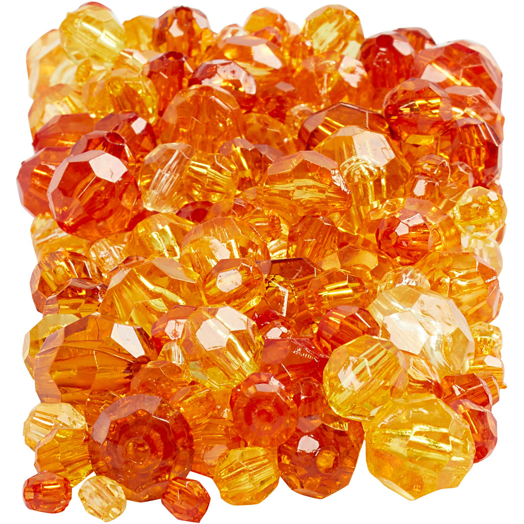 Facettenperlen der Kreativfirma, dumm 4-12 mm, Lochgröße 1-2,5 mm, ca. 860 Stück, Gelb (32227), 250 g 1 Box