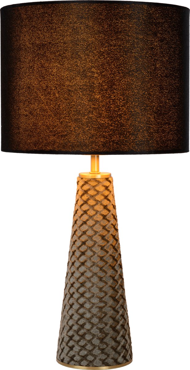 Lucide extravaganza samt - Tischlampe - ø 25 cm - 1xe27 - schwarz