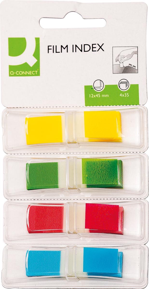 Q-Connect Index Mini | ft 12 | 5x45mm | 4 x 35 Tabs | verschiedene Farben