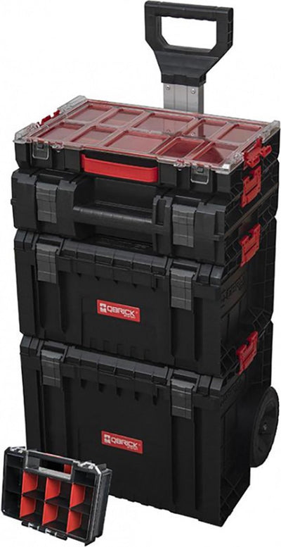 Patrol qbrick system pro series – mobile Werkstatt – 5-in-1-System – klappbarer Griff – große Räder