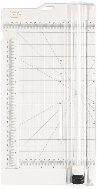 Vaessen creative • Papierschneider mit Ritzfunktion, 15 x 30,5 cm, gebrochenes Weiß
