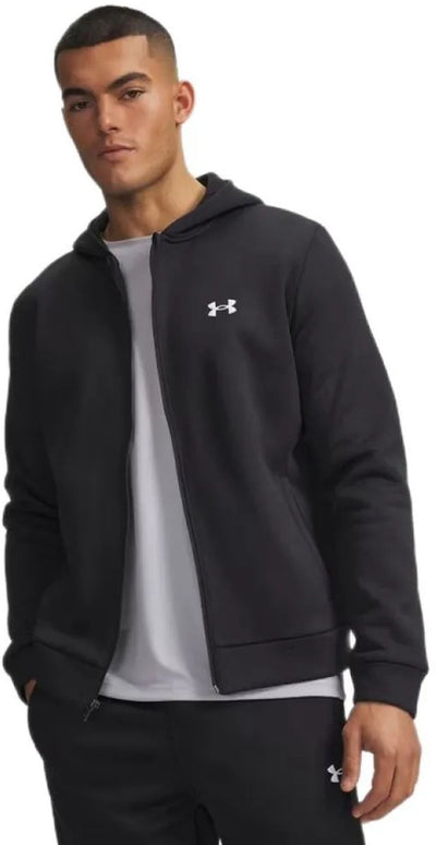 Under Armour UA Armour Fleece FZ Hoodie-BLK Herren-Sportpullover – Schwarz – Weiß