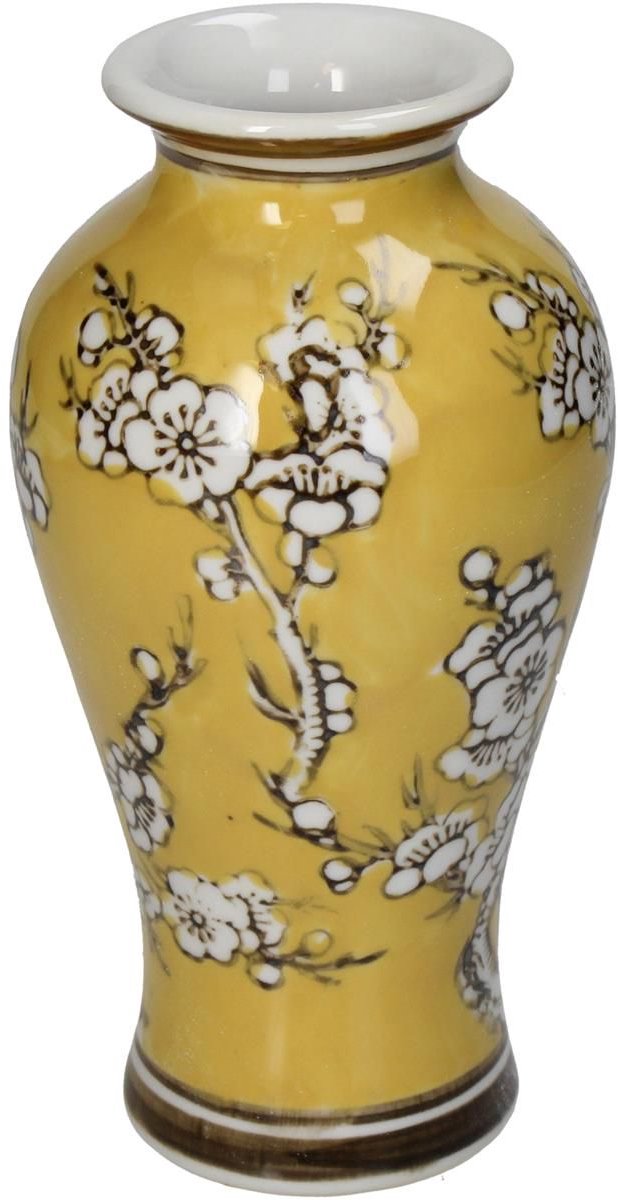 HD Collection Vase Porzellan gelb 20x20x35,5cm