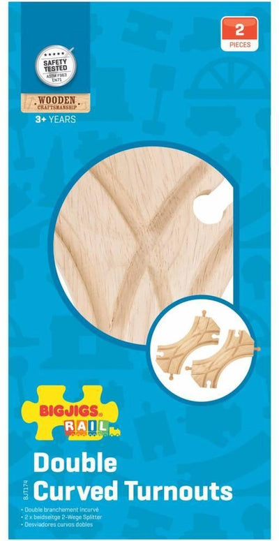 Bigjigs Holzschienen 2-seitig links auf der rechten Spaltung