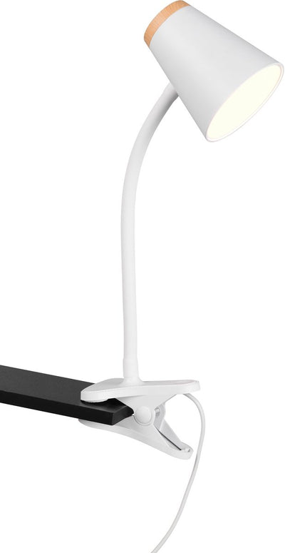 Rl lebe dein Licht Reality Pongo - Klemmleuchte - weiß - inkl. 1x SMD 4,5 W - flexibel - Hochvolt-LED-Platine - nicht dimmbar - Klemmlampe