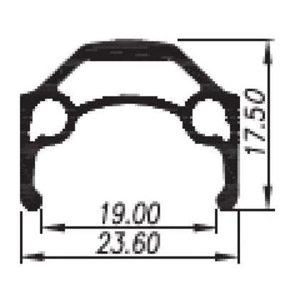 Rim Primax E Str19 26 559 x 19C - 36 Löcher - Spaak 14 Französisches Ventil - Schwarz mit Bremskante