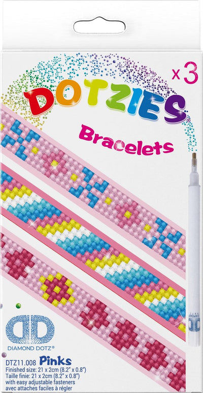 Diamond dotz® Diamond Dotz Dotzies Pinks Armbänder – Diamantmalerei – 804 Dotz – 21 x 2 cm