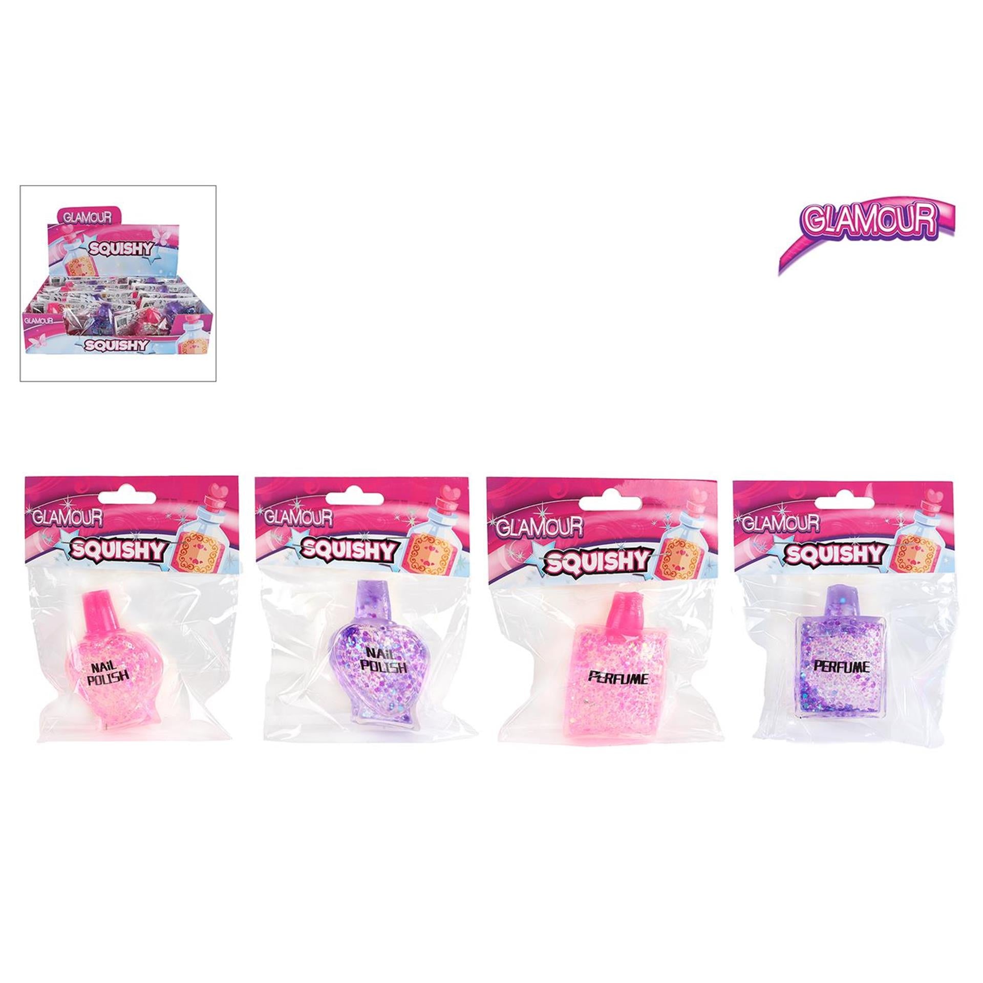 Glamour Squishy Quetschflasche Parfüm Nagellack 7 cm