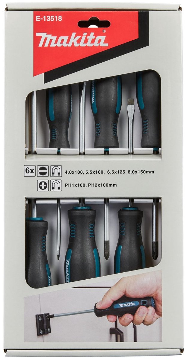 Makita Zubehör Schraubendreher-Set 6-teilig pH SL - e-13518 e-13518