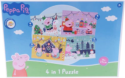 Kinderrätsel - Peppa Pig Weihnachten - Puzzle - 4 in 1 Puzzle