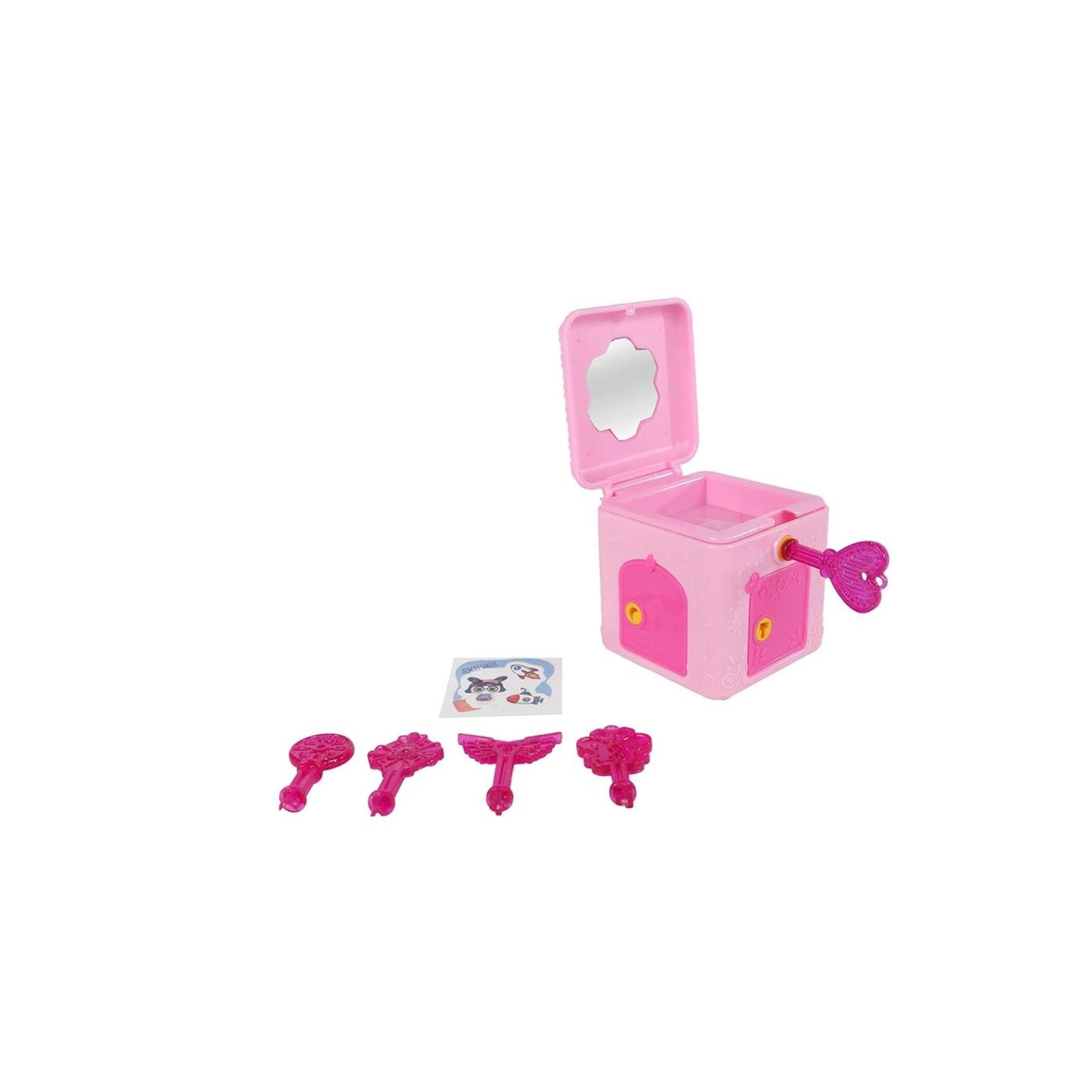 Überraschungsbox rosa 5 Schlüssel - 5x5x5cm