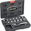Vigor Socket Wech Sets 1 4 Super Flat