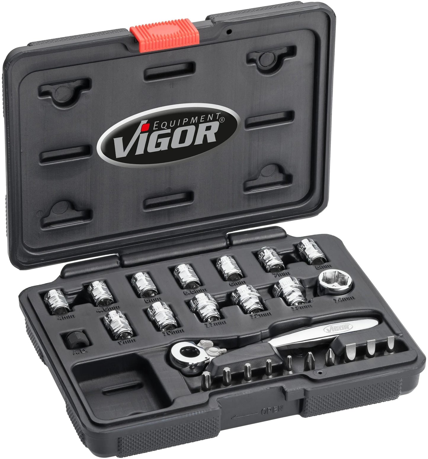 Vigor Socket Wech Sets 1 4 Super Flat