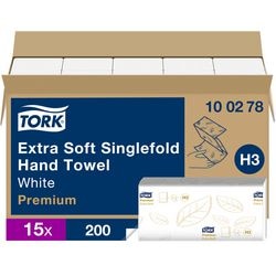 Gefaltete Handtücher Tork H3 Premium zz gefaltet 2l weiß