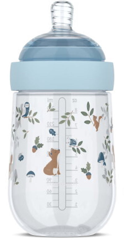 Mepal Mio Babyflasche Little Dutch – 240 ml – Anti-Kolik – Spiraldesign verhindert Verstopfen – medizinisches Silikon – Waldfreunde