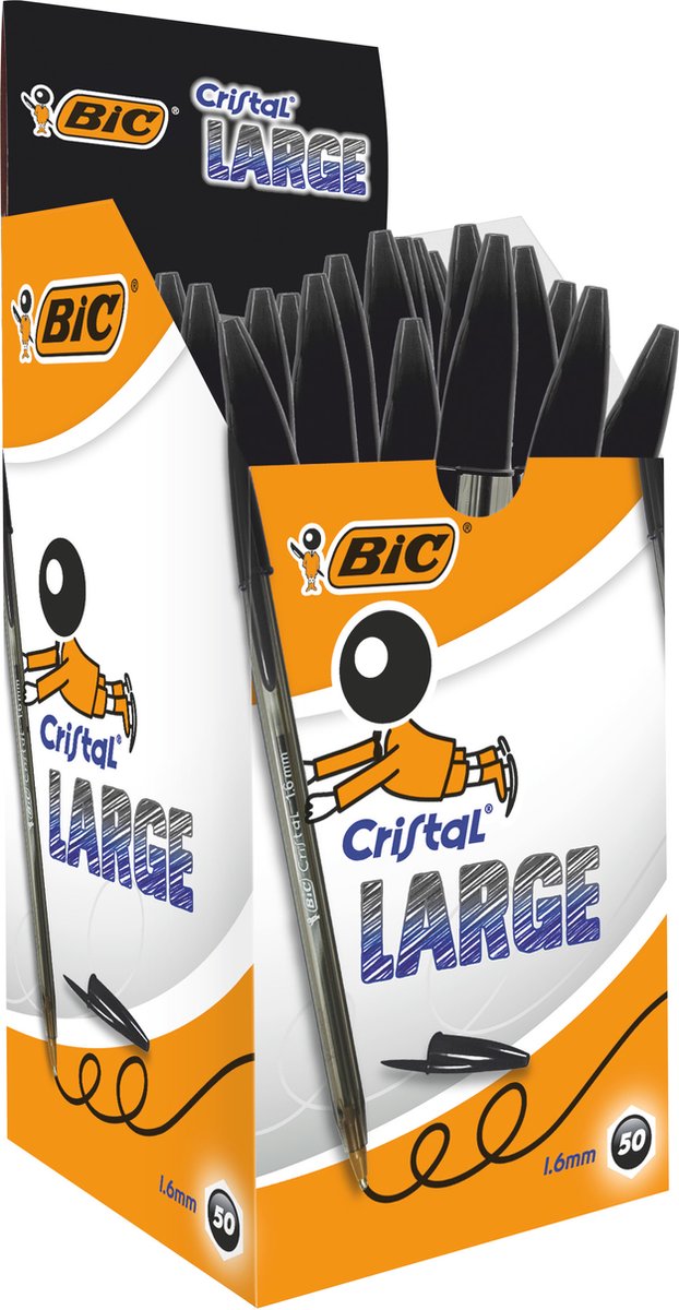 Bic cristal groß - 0,42 mm schwarz - 50 Stück