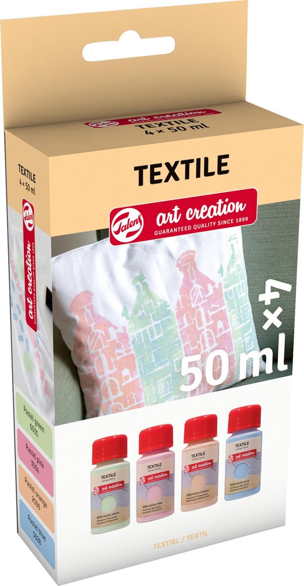 TALENS Art Creation Textile Farbe Pastell 4x50ml