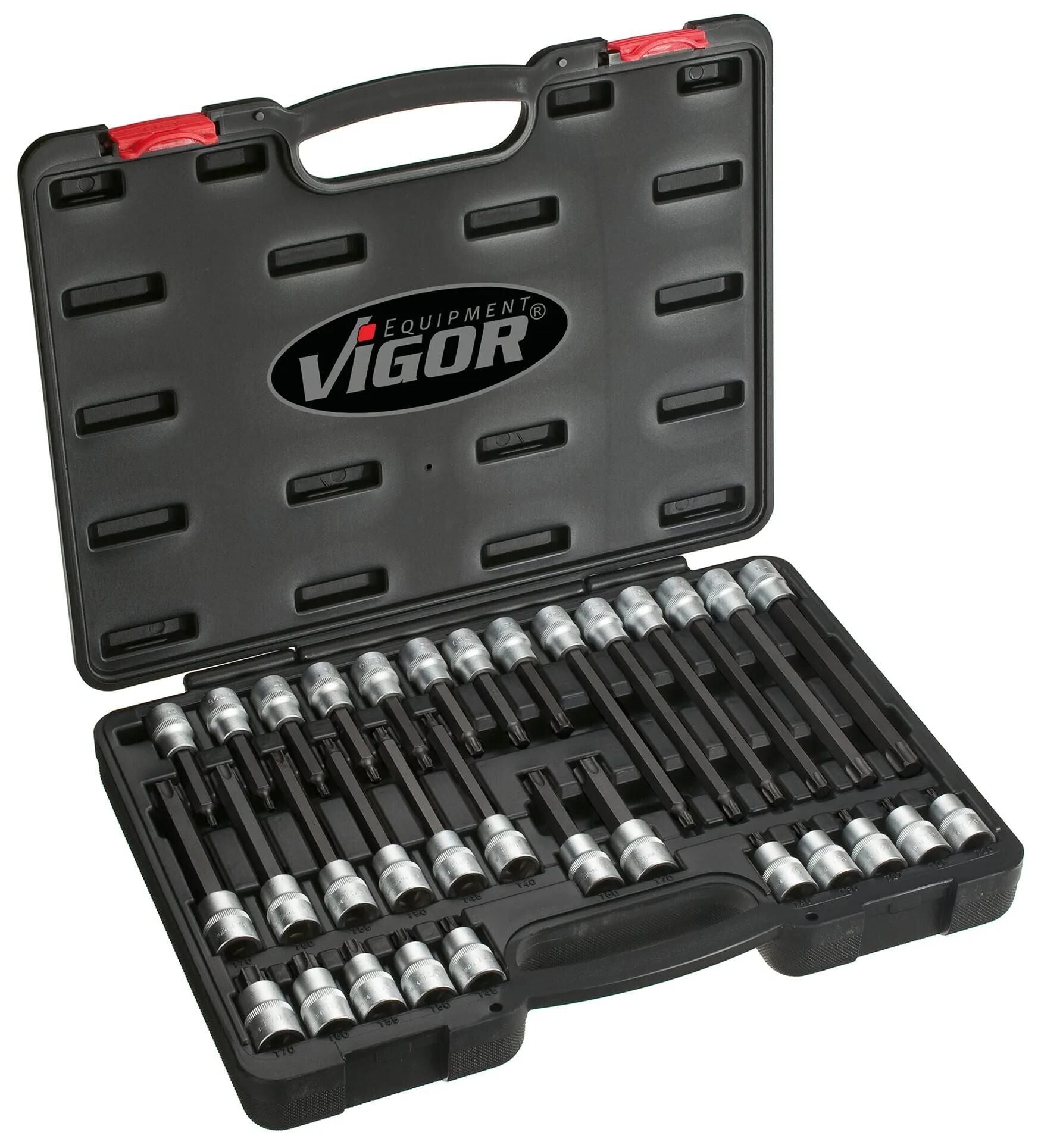 Vigorschraubendreher -Einsatzsortierstätte. Torx 32tlg.