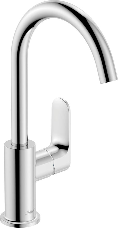 Hansgrohe rebris s – Waschtisch-Mischbatterie – Einhebelbedienung – mit Ablaufgarnitur – Größe 210 mm – drehbarer Auslauf – Chrom
