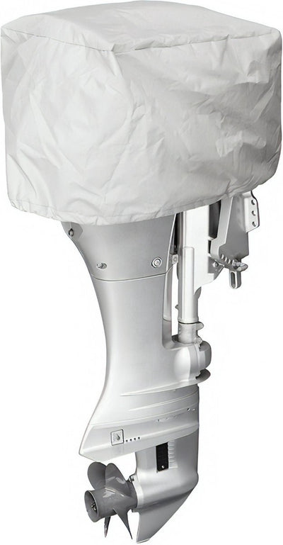 Proplus Außenbordmotorabdeckung – geeignet für 25-50 PS Außenbordmotoren – 76 x 39 x 41 cm – Abdeckung – Schutzhülle – 600d Polyester – UV-stabilisierte Bootsmotorabdeckung – geeignet für Meerwasser – hellgrau