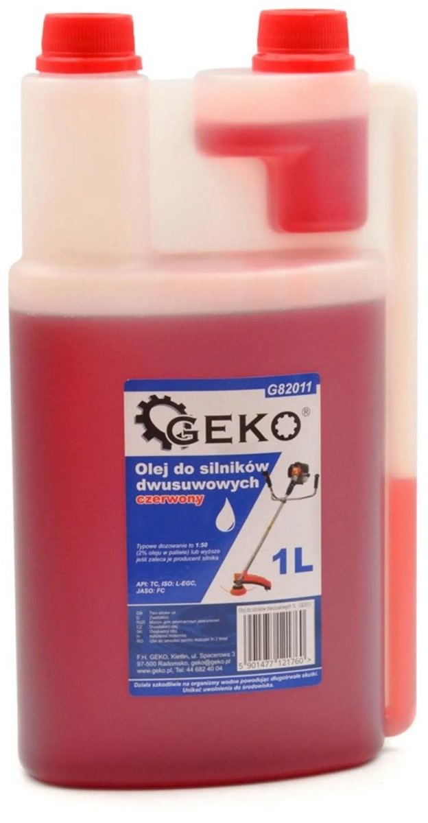 Geko Zweitaktöl – 1 Liter – geeignet für Gemischschmierung und Einzelschmierung