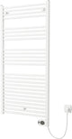 Plieger Elba Elektro-Handtuchheizkörper – Handtuchwärmer – mit Uhrenthermostat – 126,2 cm x 60 cm – 700 Watt – weiß